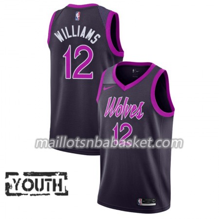 Maillot Enfant Minnesota Timberwolves C.J. Williams 12 2018-19 Nike City Edition Pourpre Swingman